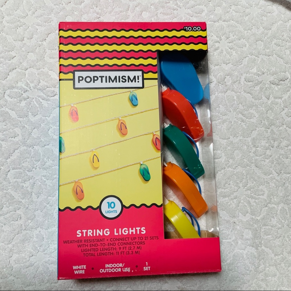 Rainbow Flip Flops Sandal String Lights. New